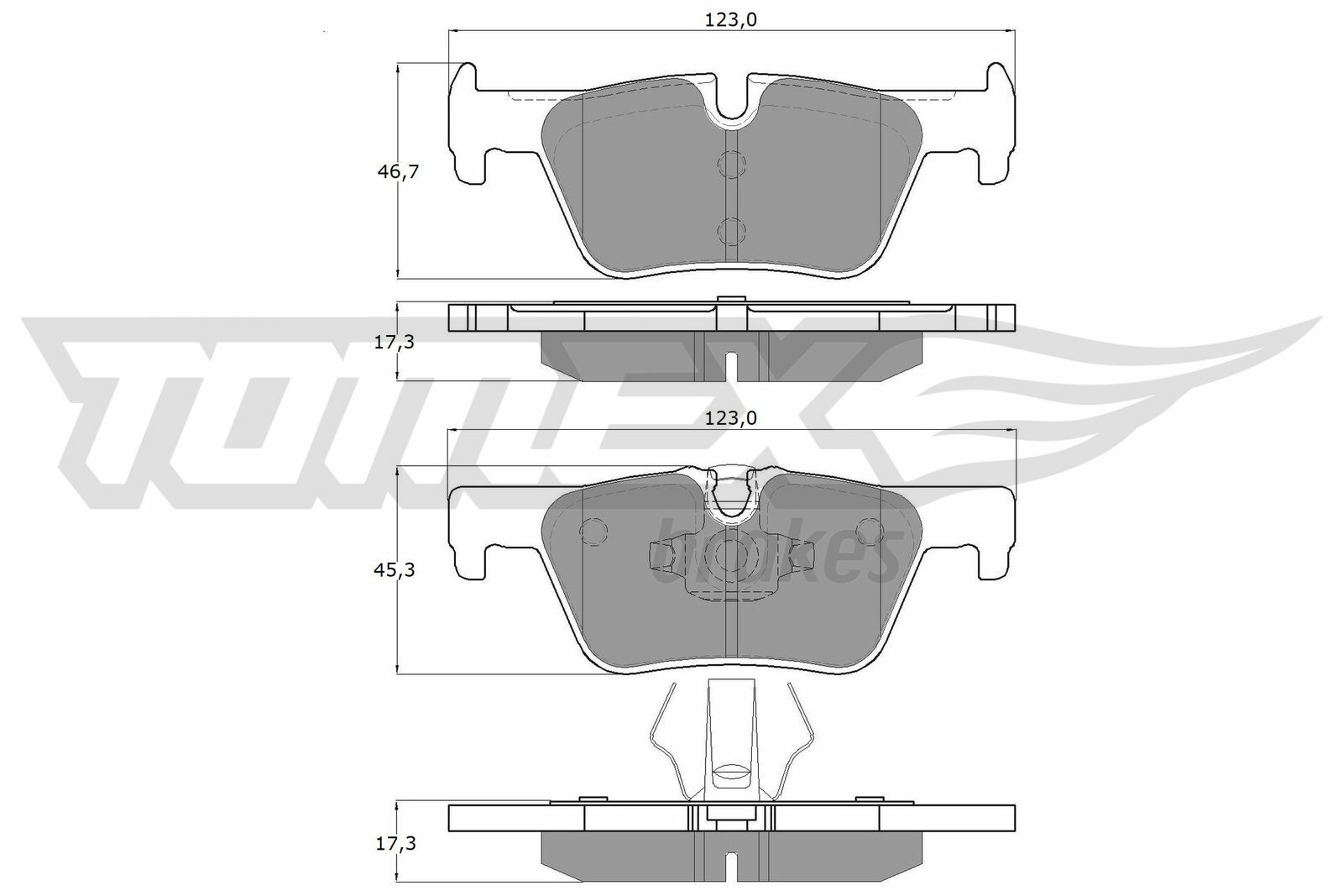 Sada brzdových destiček, kotoučová brzda TOMEX Brakes